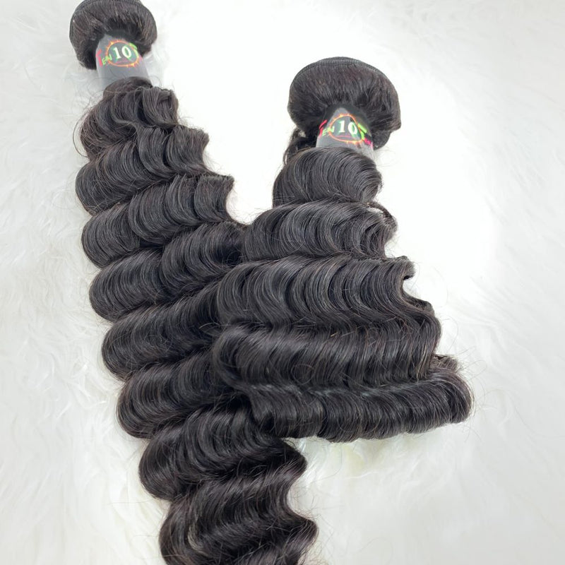 Deep wave Hair Bundles | Super Virgin Hair | Premium Quality, Bouncy Deep Curls for Full, Natural-Looking Hair Extensions