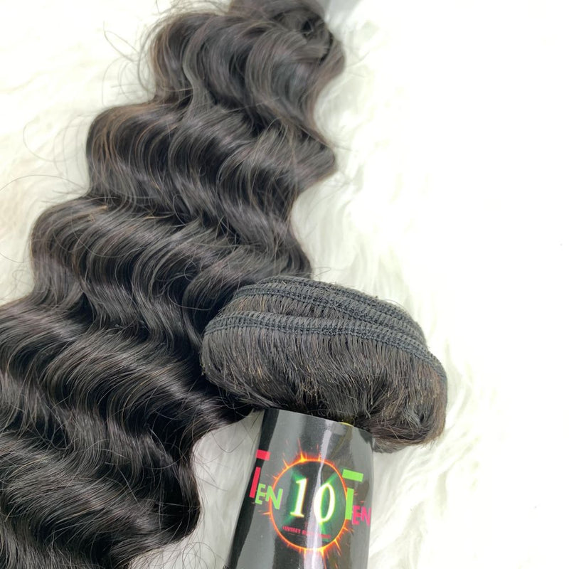 Deep wave Hair Bundles | Super Virgin Hair | Premium Quality, Bouncy Deep Curls for Full, Natural-Looking Hair Extensions