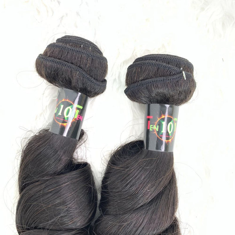 Loose Wave Hair Bundles | Super Virgin Hair | Soft, Natural Loose Waves for Full, Bouncy Hair Extensions with Long-Lasting Volume